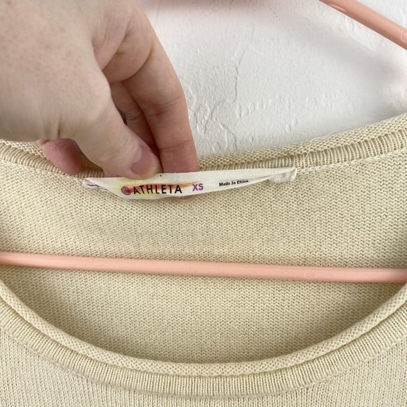 Athleta Merino Nopa Tunic Sweater Womens XS 100% Merino Extra Fine Wool IVORY - Picture 6 of 10